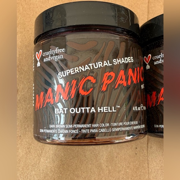 2x Manic Panic Bat Outta Hell Dark Brown Supernatural Shades Hair Color 4oz New - Picture 2 of 8